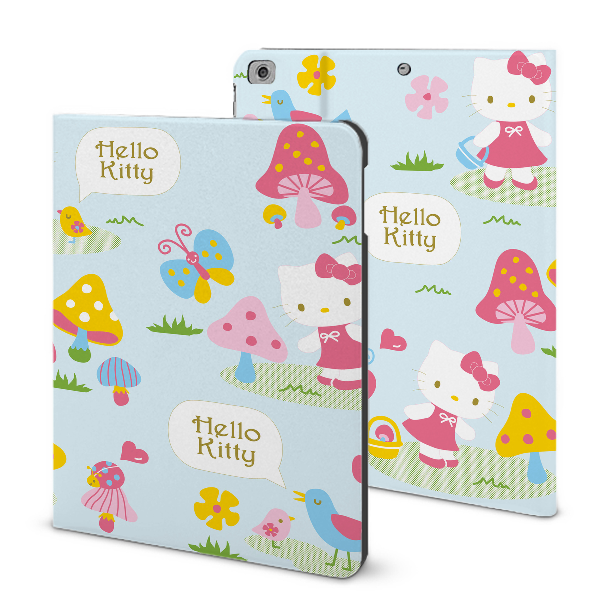 （画像用） Hello Kitty ハローキティ IPad ケース ブック型 PUレザー TPU 耐衝撃 軽量 薄型 ペン収納なし 全面保護 IPad 各モデル対応